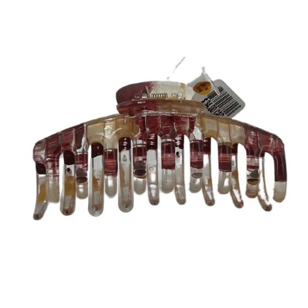 Unbranded | Women's Claw Hair Clips | Yellow & Burgundy | OS